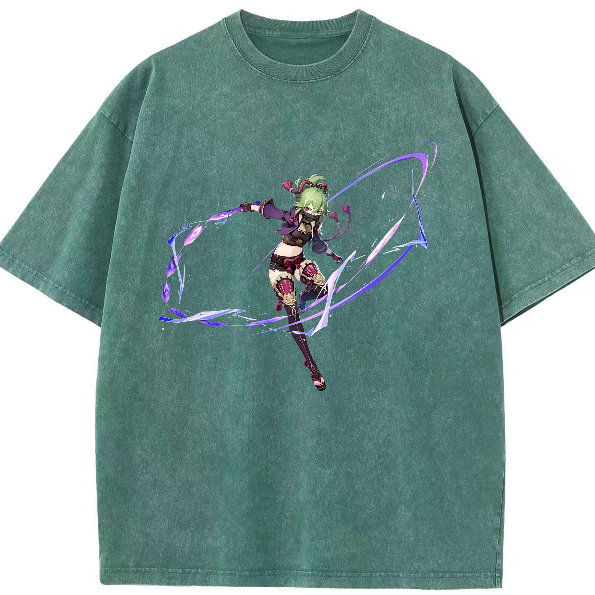 げんし神  久岐忍 くき しのぶ genshin Kuki Shinobu 綿100% ヴィンテージ風 半袖Tシャツ（フロントプリント）